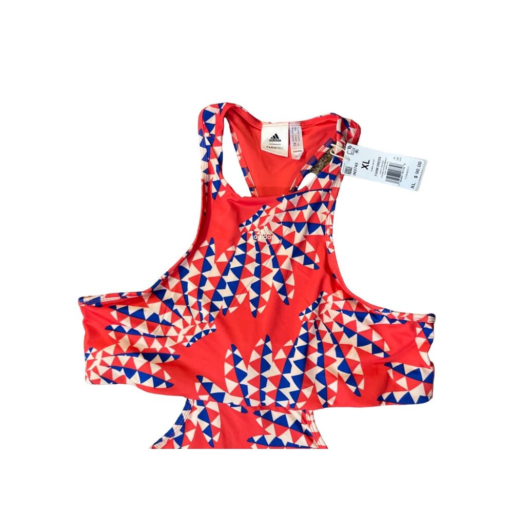 Adidas x Farm Rio Maxi Dress Womens XL NEW Bright Red - Picture 15 of 16